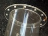 Upper acrylic flange attached to PVC skimmer body
