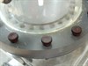 PVC body attached to lower flange with 2-part plastic epoxy