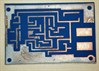 Solder side (tinned) of 555 aquarium feeding timer printed circuit board